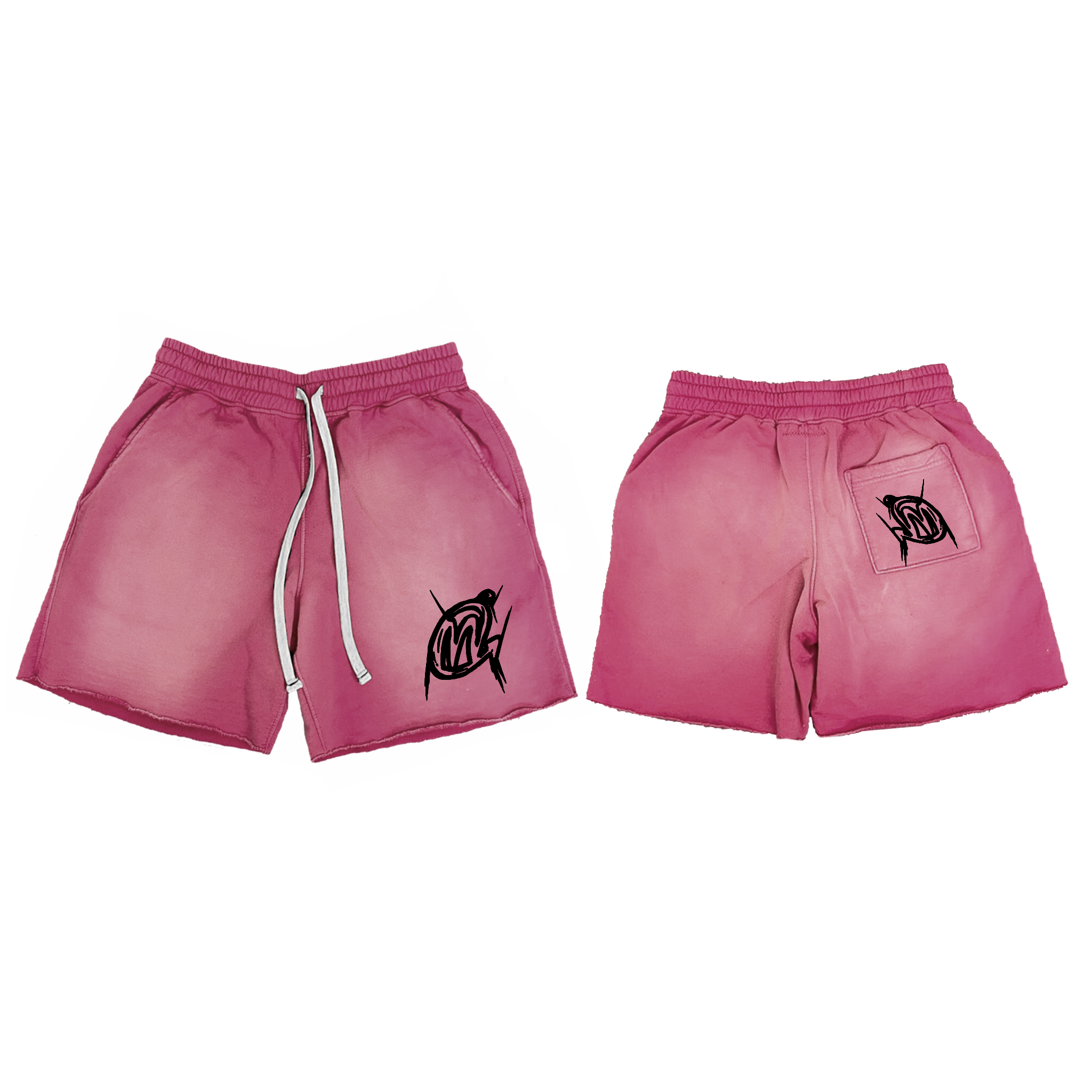 Baby pink Worked Shorts